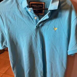 American Eagle Outfitters Blue Polo Shirt Classic Design